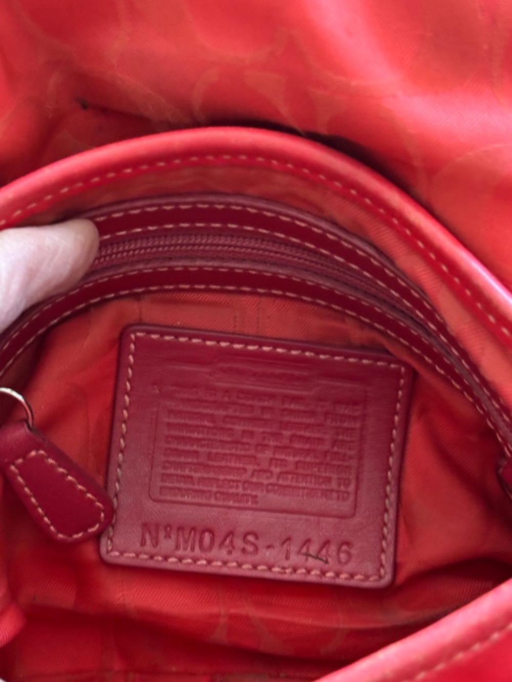 Red Leather Shoulder Bag with Buckle Accent by COACH - Picture 3 of 3